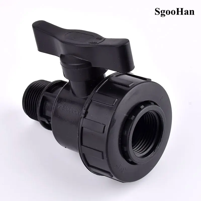 1 шт. 1/2 дюйма ~ 2 шар из НПВХ с внутренней и наружной резьбой аквариумный клапан