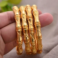 4pcsset 24k dubai gold color bangles for women ethiopia banglesbracelets africa saudi arabia wedding jewelry party gift
