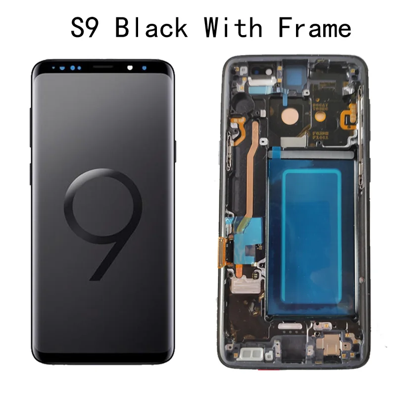 SUPER AMOLED имеет ЖК-экран с рамкой для SAMSUNG Galaxy S9 G960 S9 Plus G965 кодирующий преобразователь сенсорного экрана в сборе
