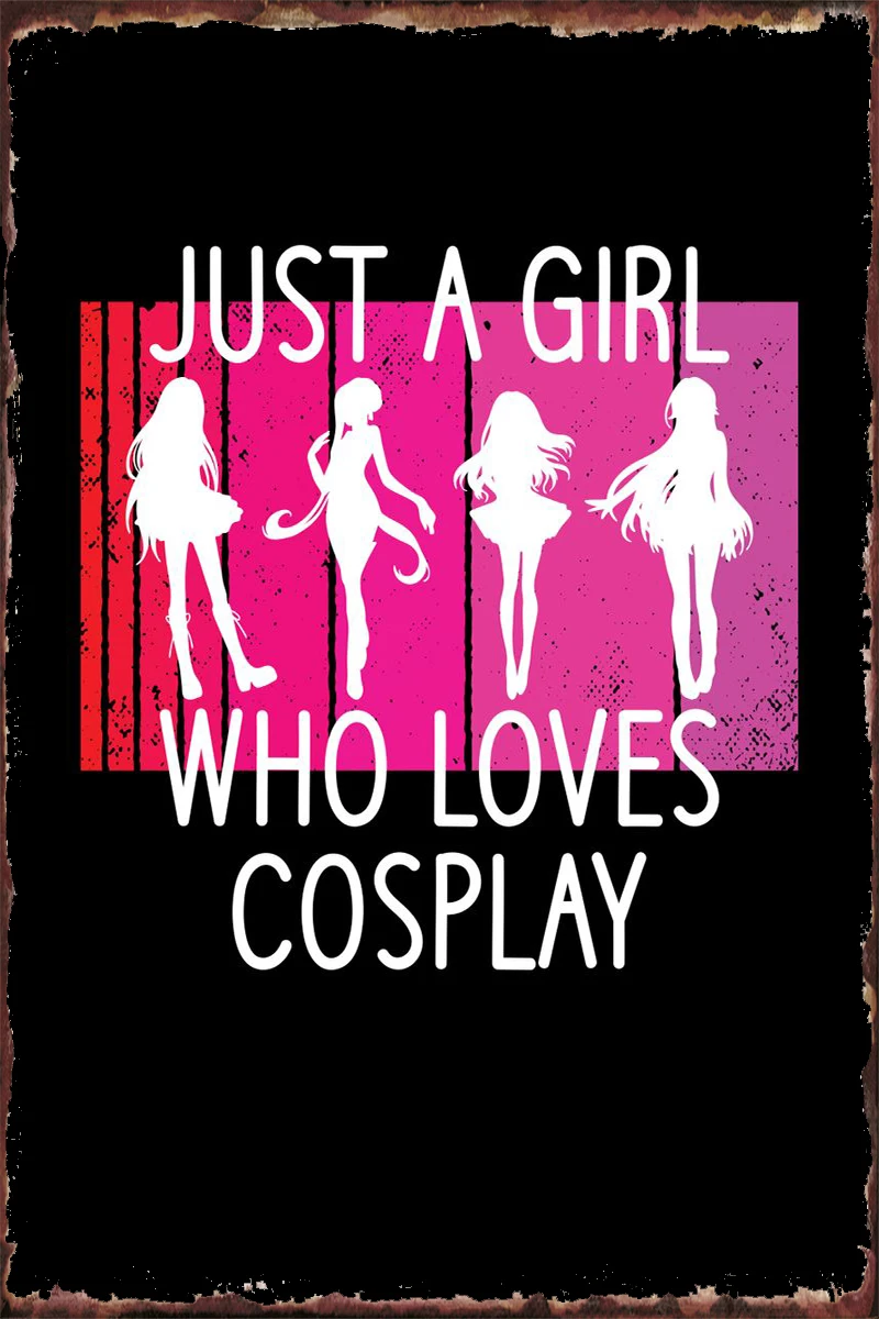 

Жестяная Табличка в стиле ретро с изображением девушки, которая любит косплей, металлическая винтажная вывеска, Оловянная табличка, Настен...