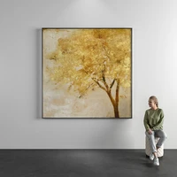 handmade painting wall art canvas painting light luxury gold tree decorative painting for living room tea room library office