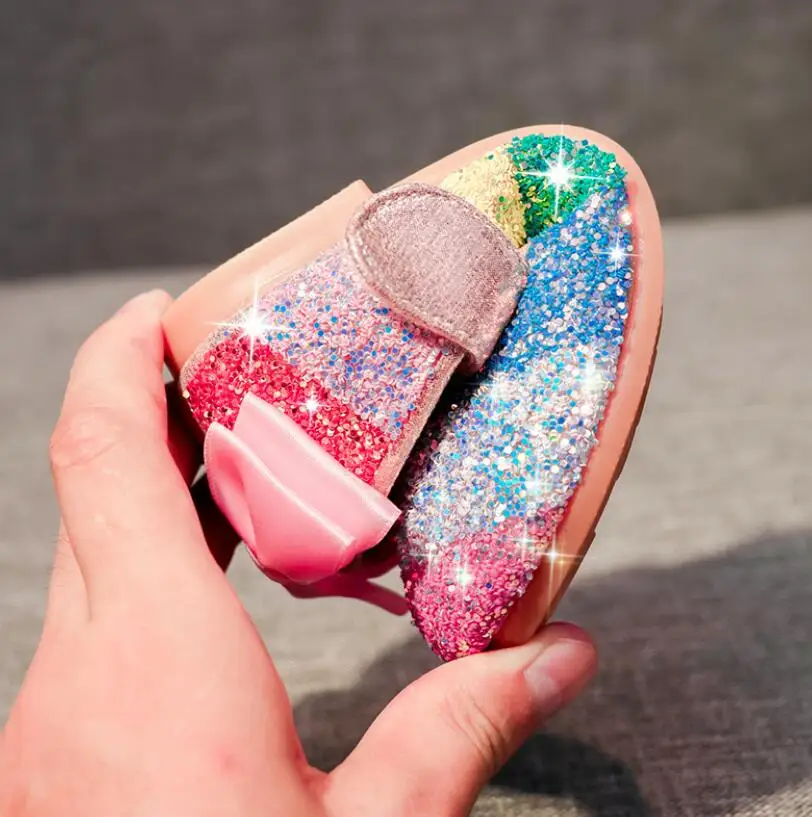 Детская кожаная обувь принцессы для девочек яркие цвета повседневные сандалии