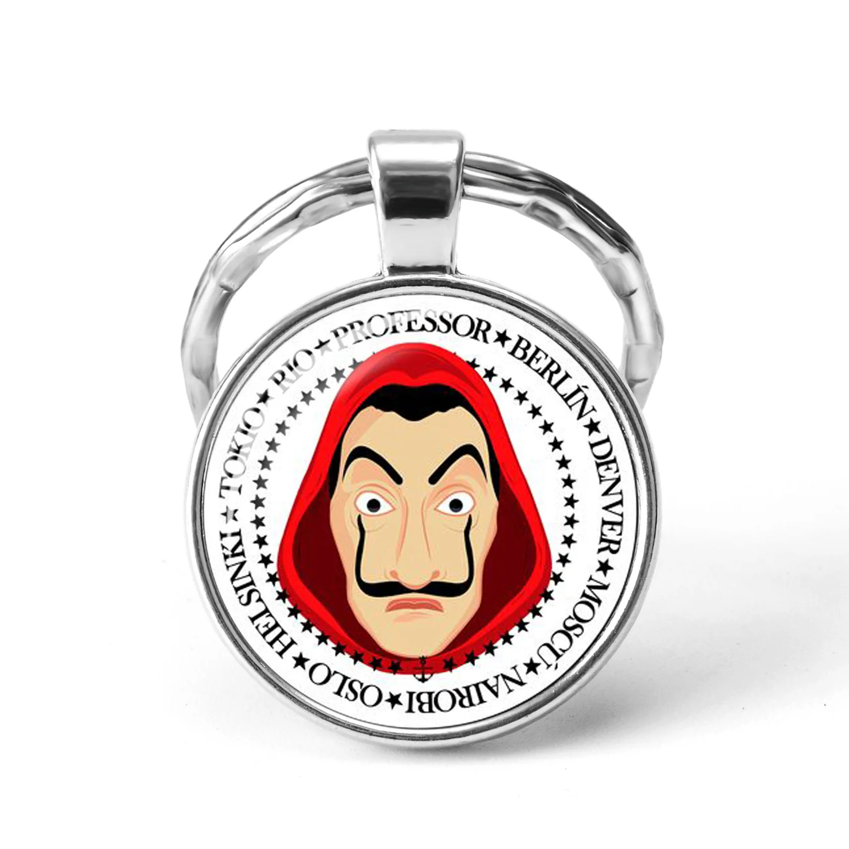 la casa de papel keyring the house of paper money heist keychain salvador dali professor funny key chain jewelry gift free global shipping