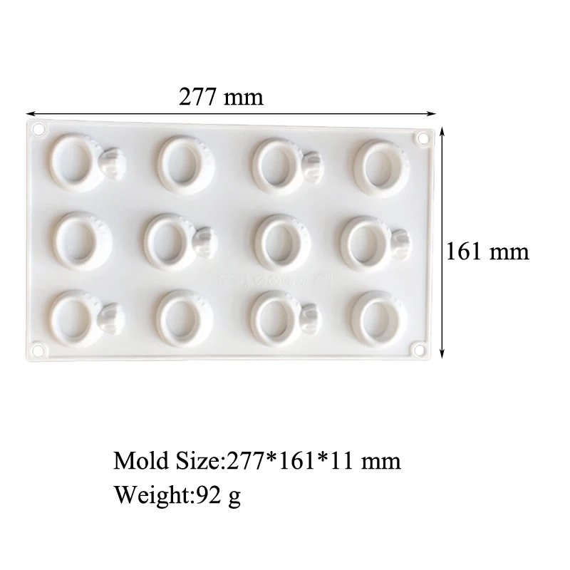 SHENHONG АЛМАЗНОЕ КОЛЬЦО 12 ячеек силиконовая форма для торта поднос французского