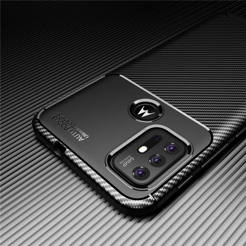 for motorola moto g20 case bumper silicone anti knock carbon fiber cover for motorola moto g20 case for motorola moto g20 cover free global shipping