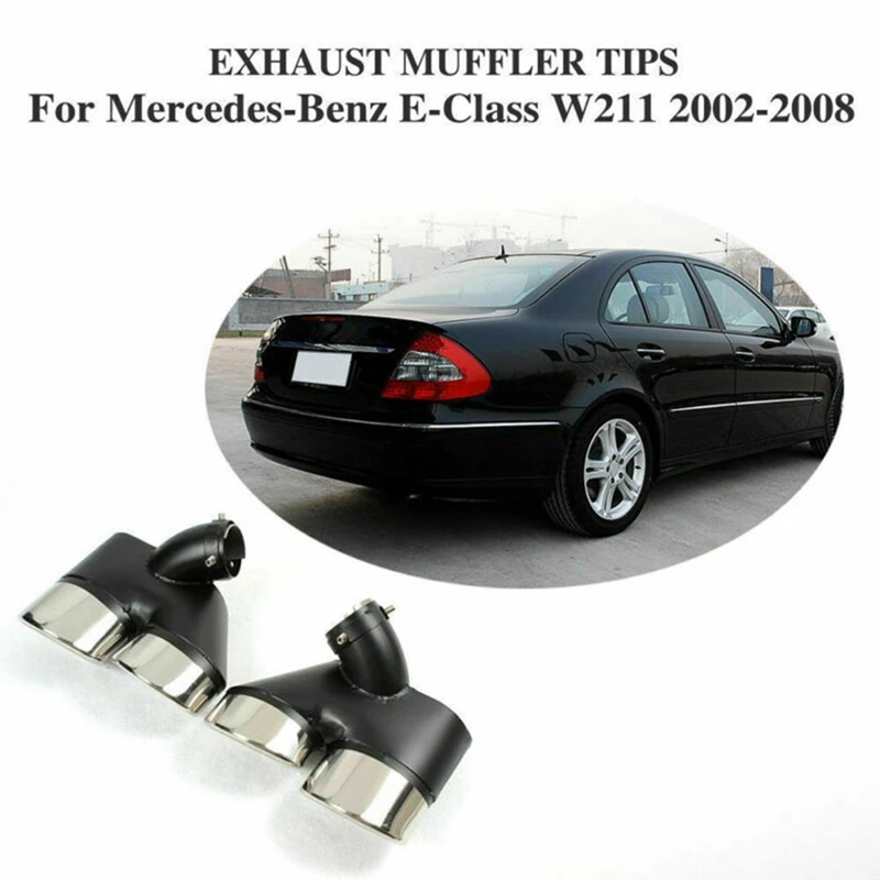 1 пара глушитель выхлопной трубы для Mercedes Benz W211 E Class E240 E280 E320 E350 E430 E500 E63 2002-2007 -