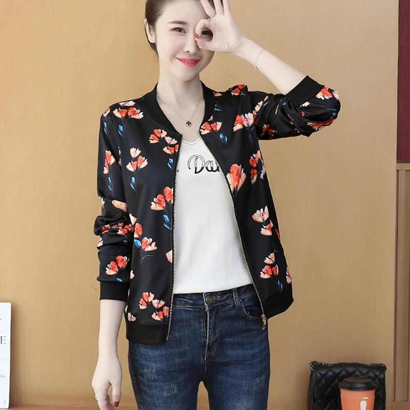 Женская куртка с длинным рукавом тонкая леопардовая куртка-бомбер большого