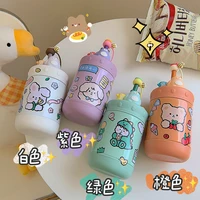 cute and creative children students girls portable mori series high value water bottle straw mug cup for adults