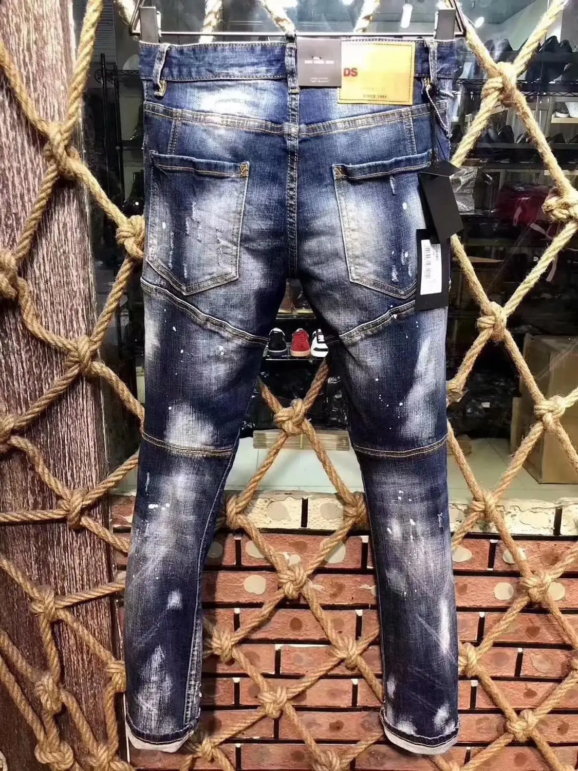 Рваные джинсовые шорты для мужчин штаны из денима на молнии верхняя одежда DSQ Jeans