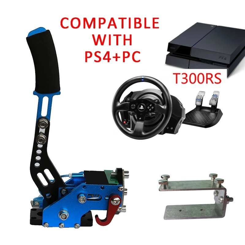 T300RS Blue Новые гоночные игры ручной тормоз зажим PS4+ PC USB Ручной тормоз SIM для гоночных игр G27 G29 G920 T300RS с крепежом экшн игрушка - Цвет: T300RS Blue