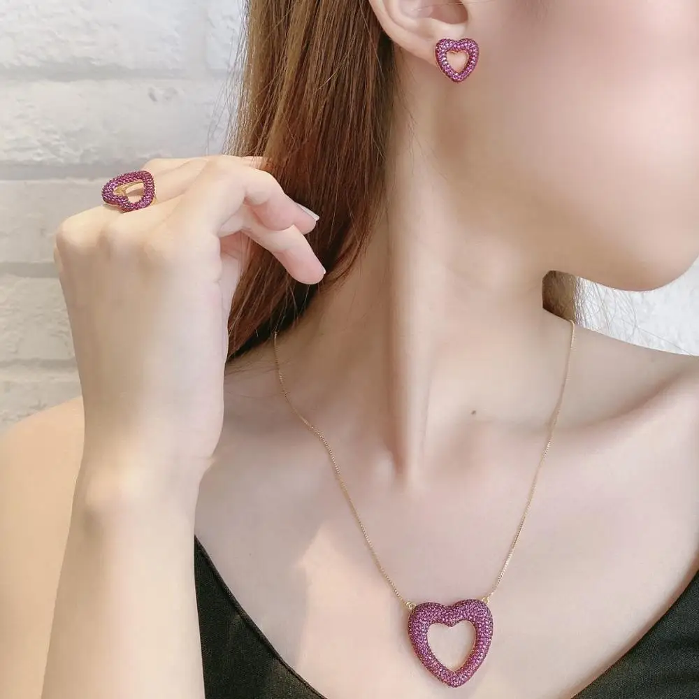 Комплект из колье и серёг с фианитом|Ювелирные наборы| |