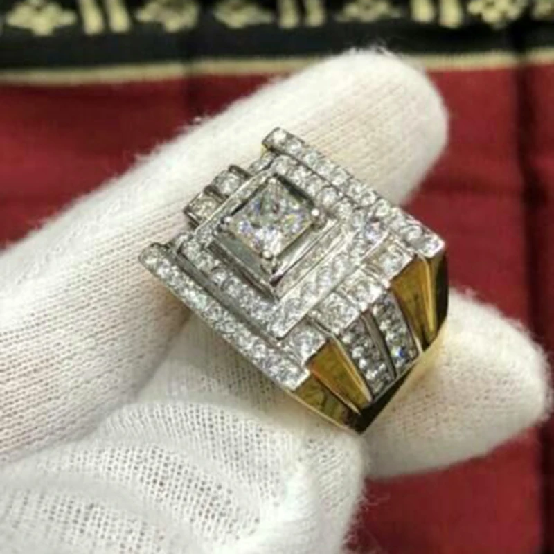 Ring M266 Большое Круглое кольцо с морским микро-покрытием CZ в стиле хип-хоп-рок, кольцо из кубического циркония, роскошное ювелирное изделие в подарок L5N959 - Цвет основного камня: Ring M266
