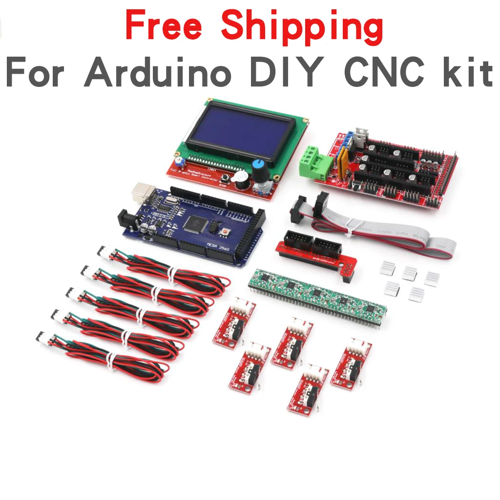 Материнская плата для 3D принтера Arduino DIY kit CNC project с Mega 2560 RAMPS 1 4 контроль ler A4988
