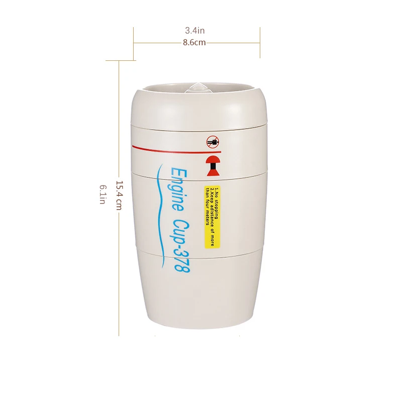 

350ml Tumbler Aircraft Engine No Pour Cup Stainless Steel Double Coffee Cup With Silica Gel Suction Cup Suitable Office Students