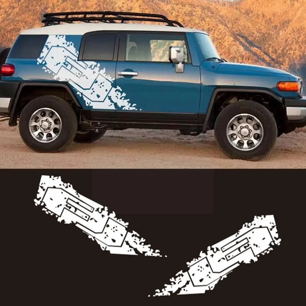 

Автомобильные наклейки подходят для TOYOTA FJ CRUISER 2007-2017 2018 2019, боковой корпус FJ, графическая грязь с буквами, виниловая фотография, модель W3V3