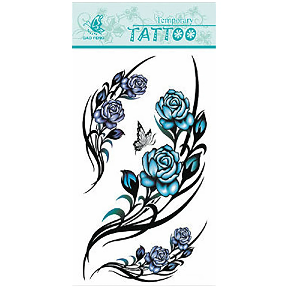 

2019 Fashion Women Waterproof Butterfly Flower Sexy Arm Leg Tattoo Sticker Fake 3D Temporary Body Art Transfer Temporary Tattoo