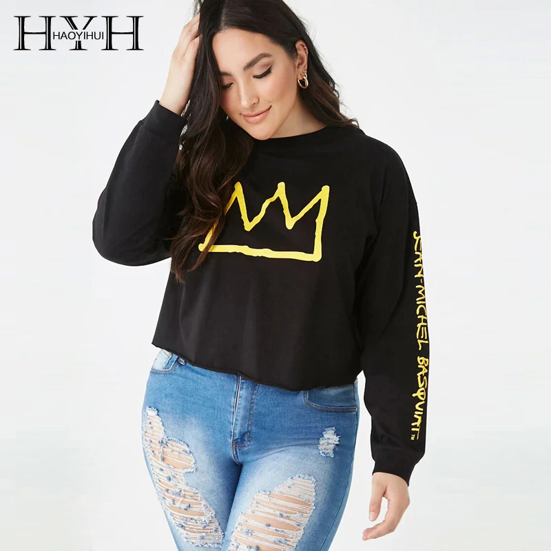 HYH Haoyihui 2019 Новая мода осень Простой Большой размер контрастная желтая корона с