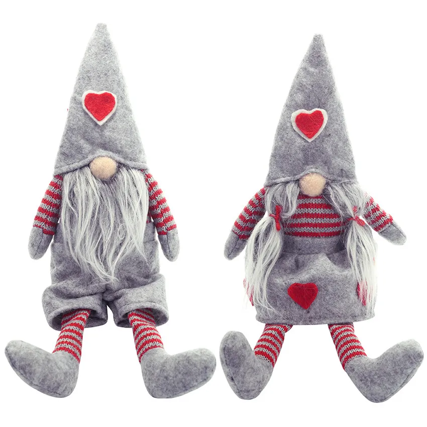 Merry Christmas Long Legged Swedish Santa Gnome Plush Doll Ornament Handmade Elf Toys Holiday Home Party Decor Pendant | Дом и сад