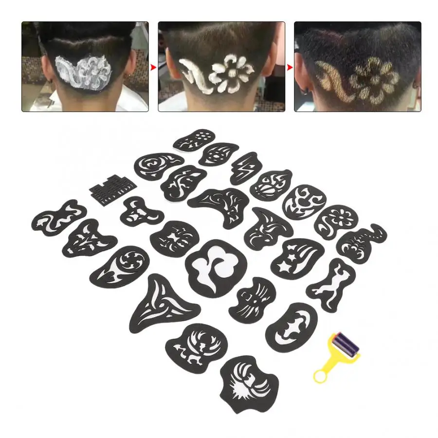 25 шт. трафареты для нанесения татуировок на волосы|Аксессуары укладки| |