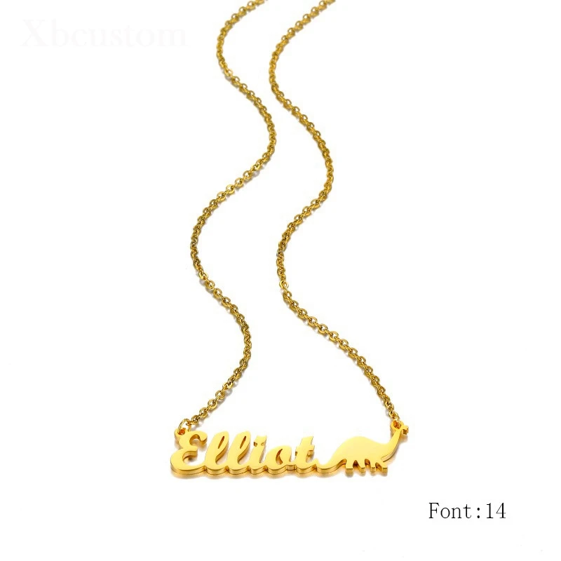 Индивидуальное ожерелье с именем звено из нержавеющей стали кулон в виде
