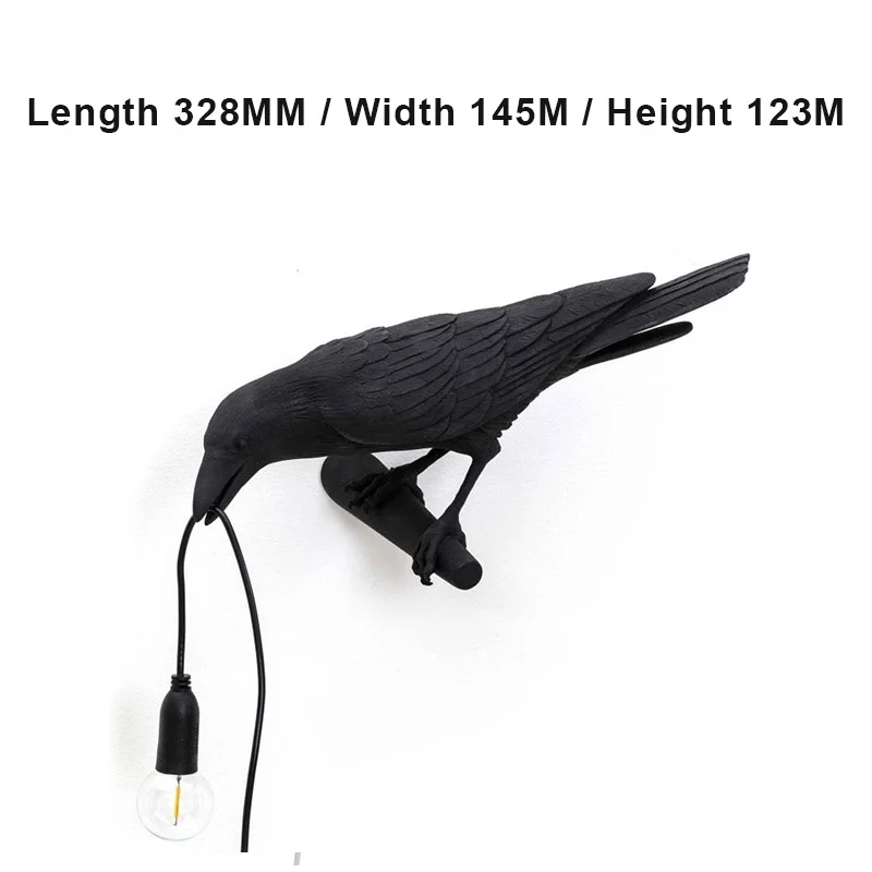 

USB Birds Table Lamps Bedroom Resin Crow Desk Lamp Bedside Light Wall Sconce VJ-Drop