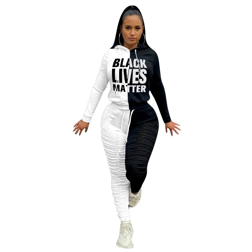 Женские спортивные костюмы толстовка с длинным рукавом и капюшоном принтом