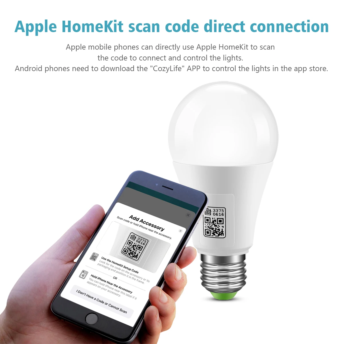 Умная Светодиодная лампа Homekit с управлением через приложение Wi-Fi 9 Вт E27