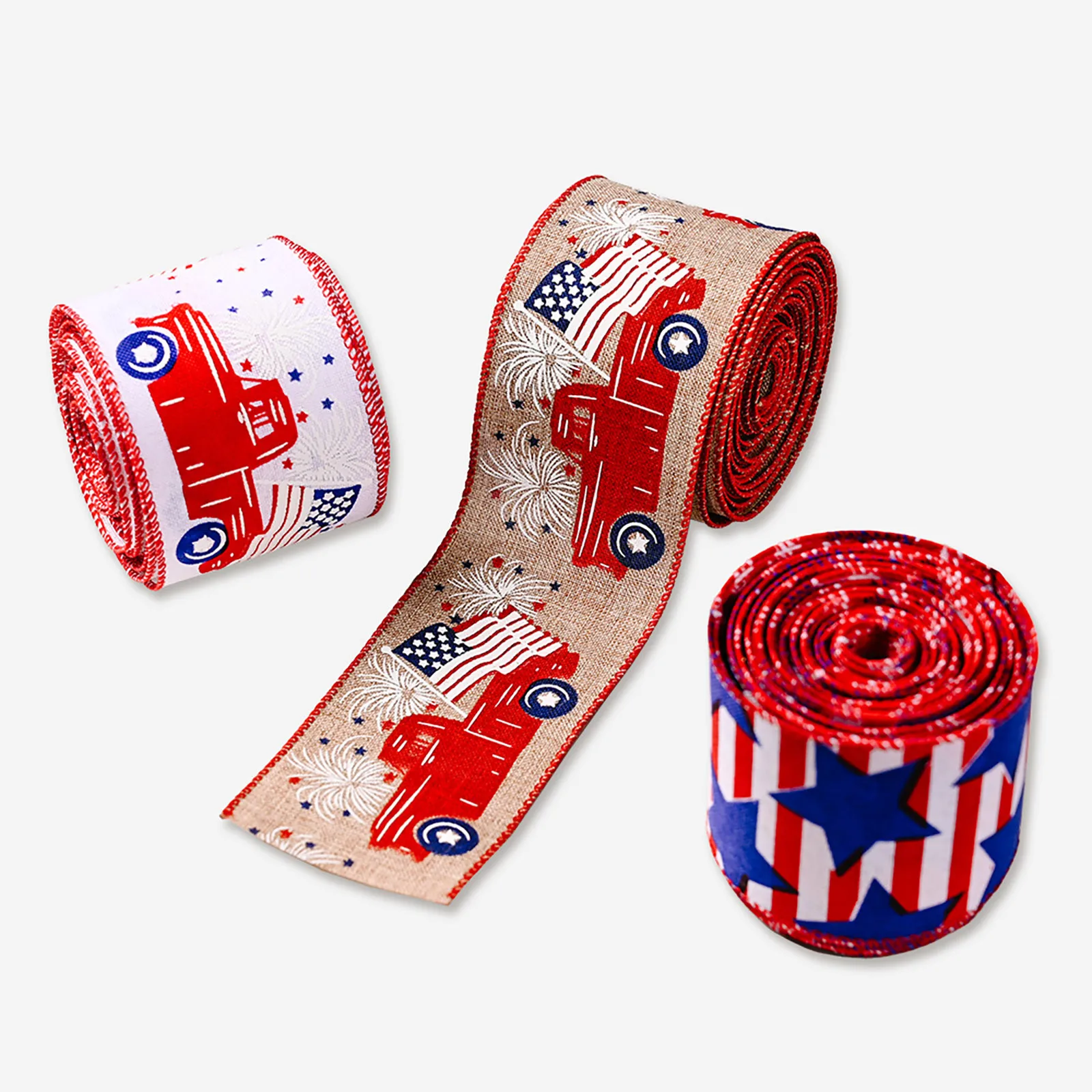 

Independence Day Printing Yarn Silk Gift Wrapping Rope Day Lovely Ribbon Independence Day Printed Grosgrain/Satin Ribbon