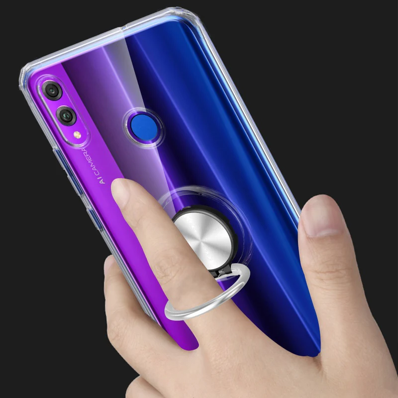 Чехол для Huawei Honor 8X прозрачный деловой чехол с магнитным кольцом Задняя панель