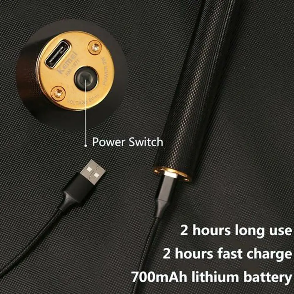 Kemei USB T Type масляная голова электрическая Беспроводная Машинка для стрижки волос