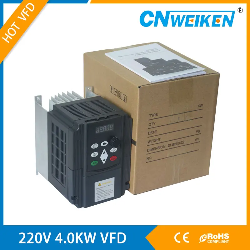 2.2KW 4KW 5HP 16A 220V преобразователь переменной частоты для инвертора управления