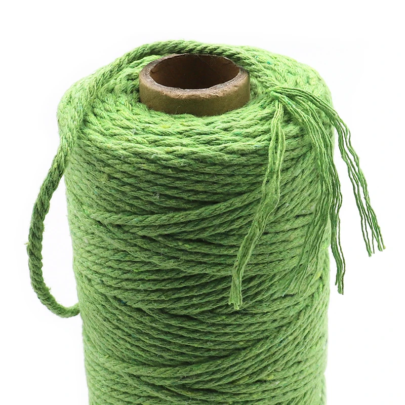 Шнур из 100% хлопка цветной шнур 3 мм бежевый витой ручная работа макраме для