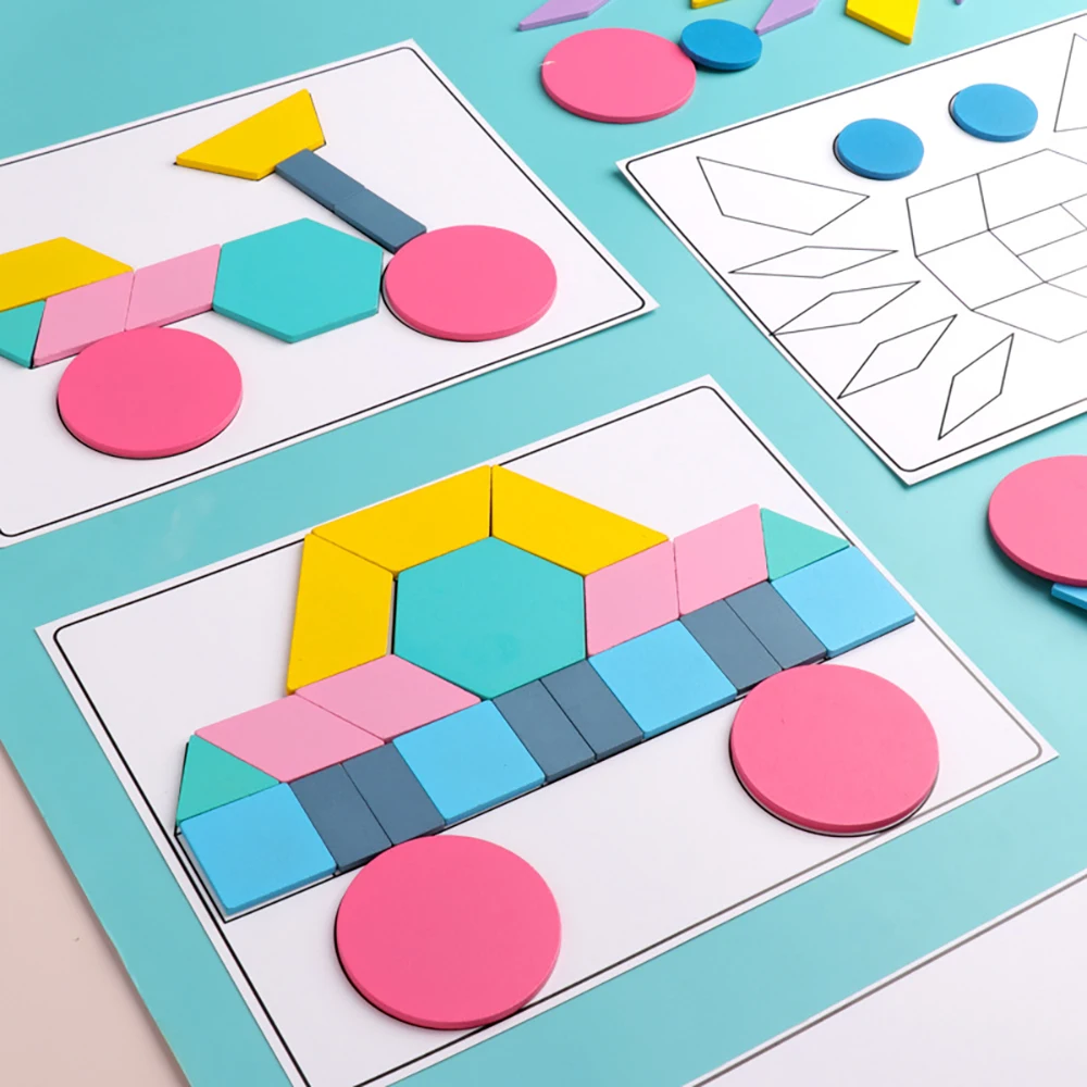 

2021 New Style 180pcs Wooden Puzzles Tangram Toys Educational Interactive Montessori Baby Toy Gift For Children