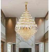 modern golden stainless steel k9 crystal led pendant lights e14 luminarias dining room straight pendant lamp lighting fixtures