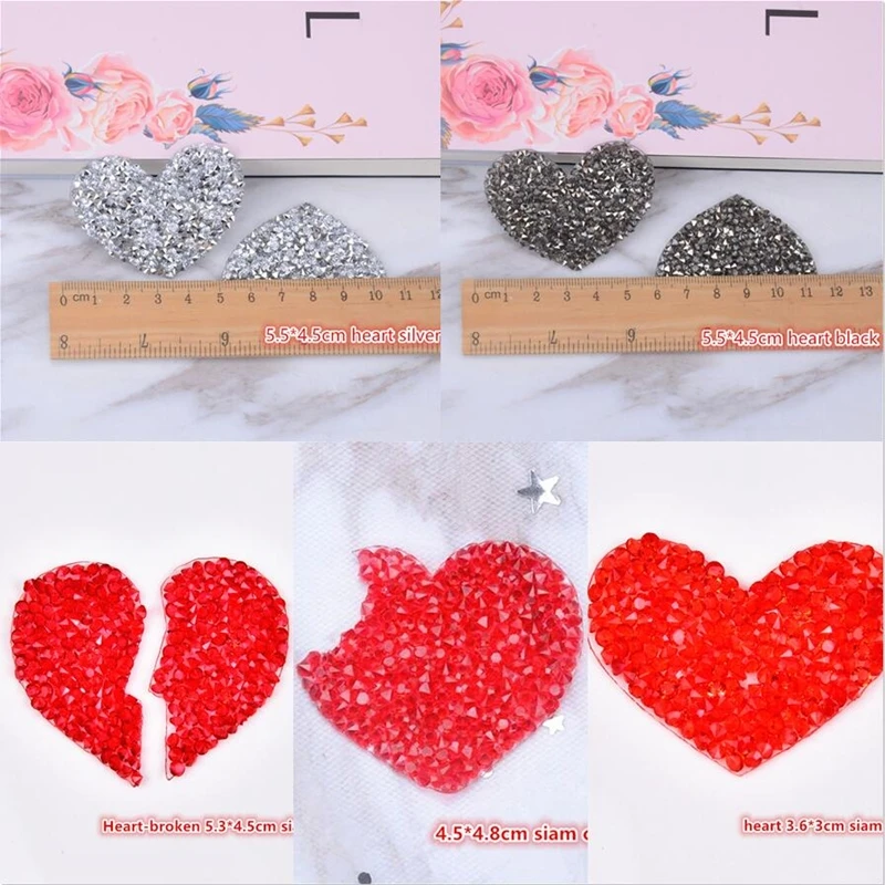 Diy мотивами Дизайн с сердечком горячая фиксация Стразы узор кристаллами из