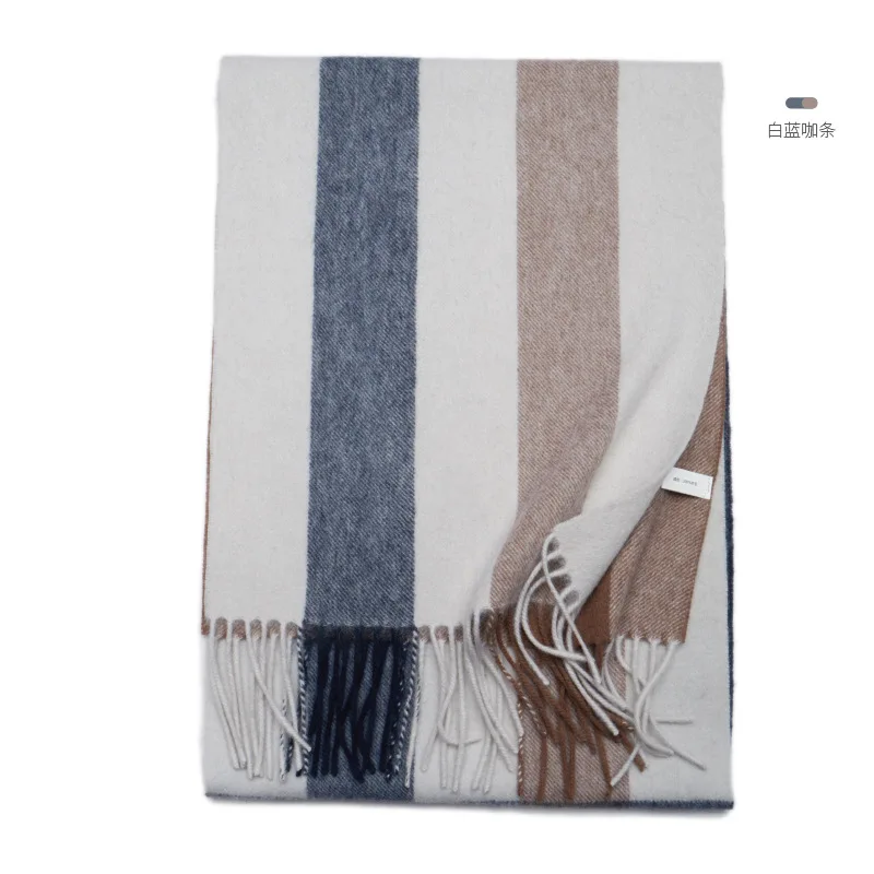 

KMS Autumn and winter warm pure wool plaid scarf business bib for Man Men 30*180CM/138G