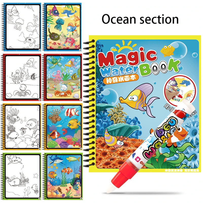 1 шт. книжка-раскраска Магические рисунки ручка живопись доска для рисования