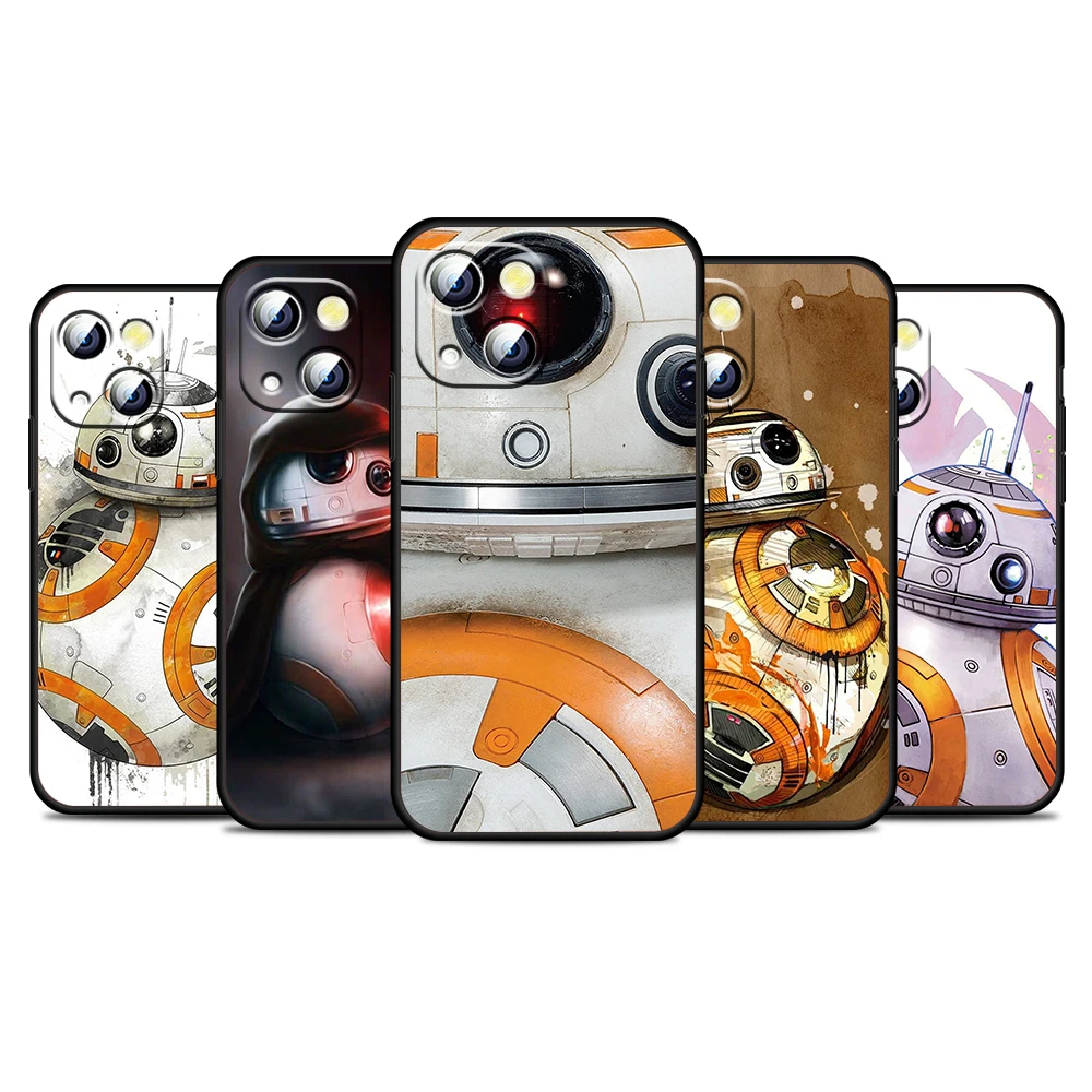 Звездные войны bb8 робот для Apple iPhone 13 12 11 Pro Max Mini XS X XR 6S 6 7 8 Plus 5S SE2020 мягкий черный