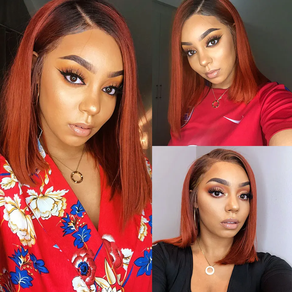 

Sexay Ginger Lace Front Wig 28" Ombre 1B 350# 4x4 Closure Wigs 10A Remy Peruvian Straight Human Hair Wigs 13x4 Lace Frontal Wig