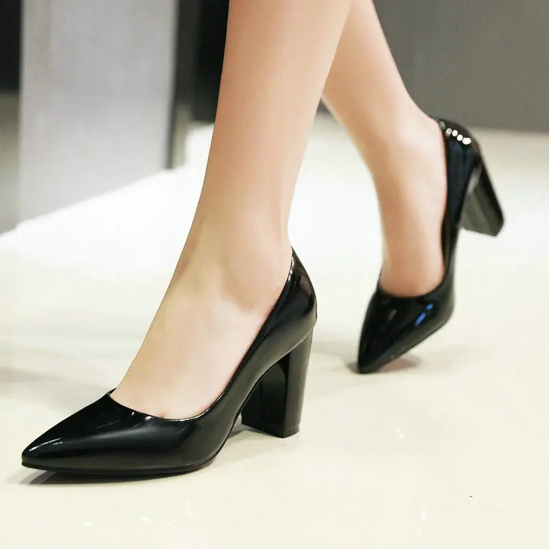 Туфли лодочки женские на высоком каблуке искусственная кожа заостренный носок