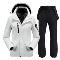 womens ski suit thick warm windproof waterproof ski jacket pants set female snowboarding costumes snow trousers outdoor wear