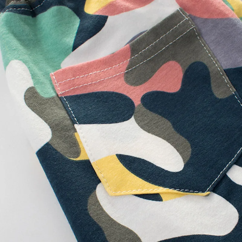 Летние камуфляжные шорты для мальчиков хлопковые брюки детская пляжная одежда