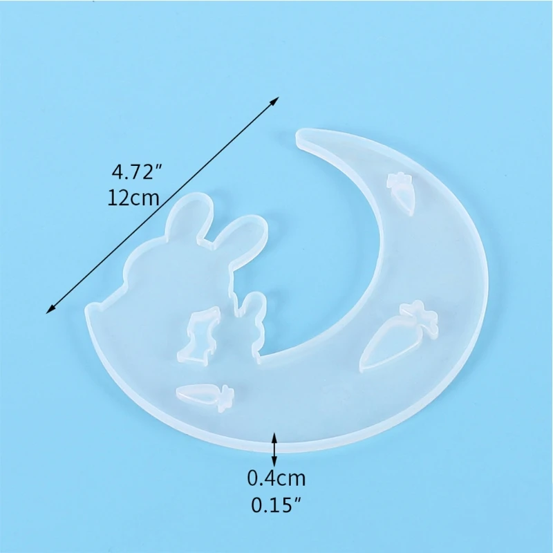 

DIY Crafts Jewelry Making Crystal Epoxy Resin Mold Moon Pendant Silicone Mould