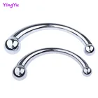 Двухсторонняя палочка из нержавеющей стали для массажа точки G, чистый металлический пенис P-Spot, фаллоимитатор, секс-игрушка для женщин и мужчин