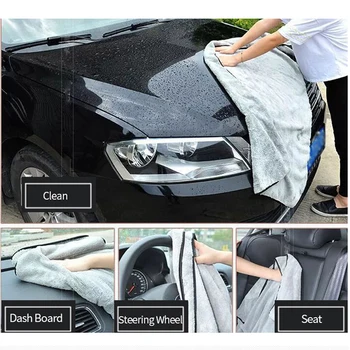 Microfiber Towel Car Wash Cloth Auto Cleaning Door Window Care Thick Strong Water Absorption For Car Home Automobile Accessories 5