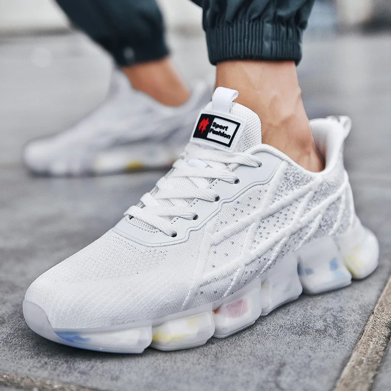 

Sports shoes men's mesh breathable running casual shoes flying woven lightweight thick sole shock absorption running shoes