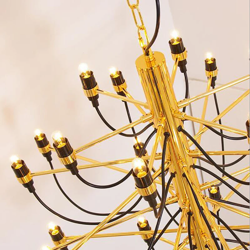 Jmmxiuz-Lámparas de decoración moderna para el hogar Gino sarfatti, 30/50 dorado/plateado, Lámpara con diseño de comedor, luz para la habitación