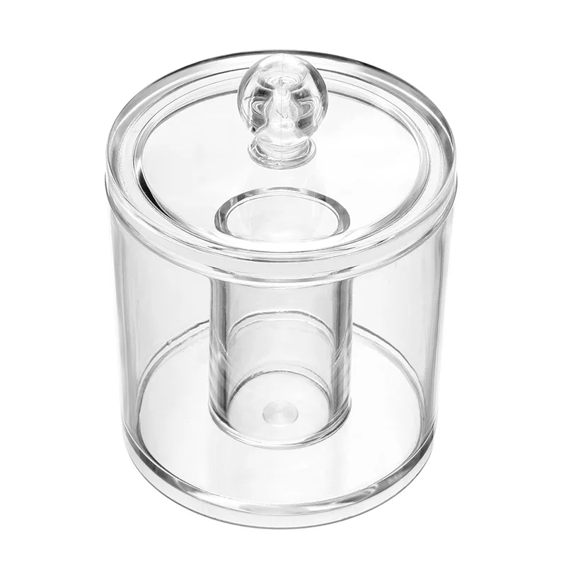 

Cosmetic Storage Box Bathroom Organizer Storage BoxCotton Ball Holder Acrylic Clear Jar Dustproof Waterproof