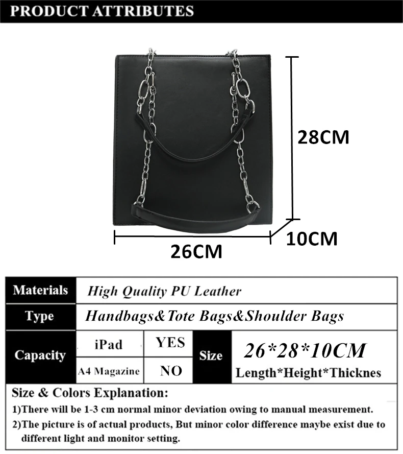 

Fashion Simple Chain Shoulder Bags For Women Large Capacity Bucket Ladies Handbags Smooth PU Leather Work Female Tote Bags 2021
