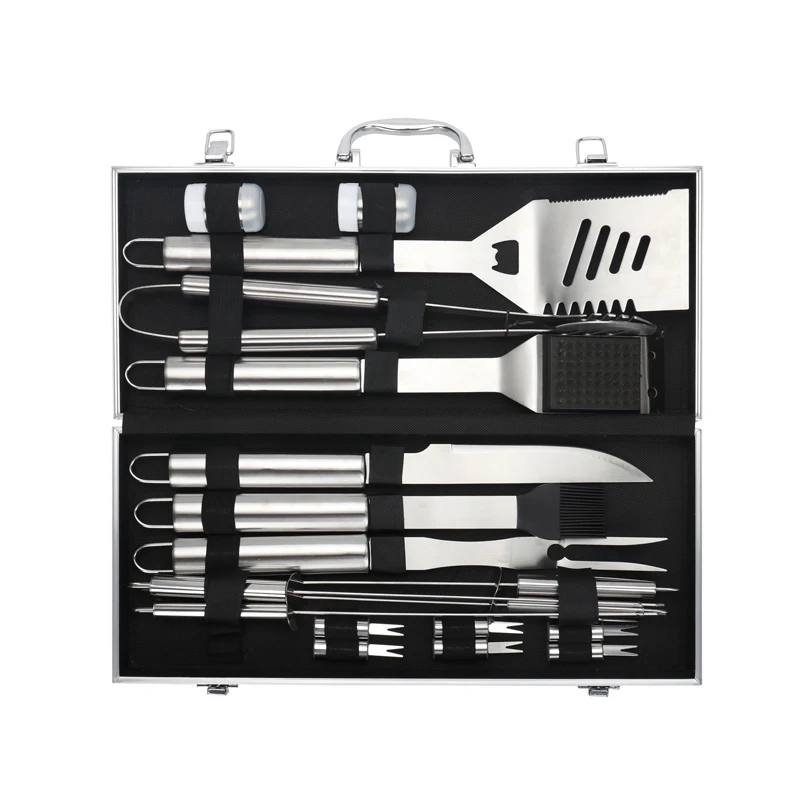 Barbecue Grilling Utensil Camping Accessories Outdoor Cooking Tools Kit Stainless Steel BBQ Set with Storage Case/Bag |